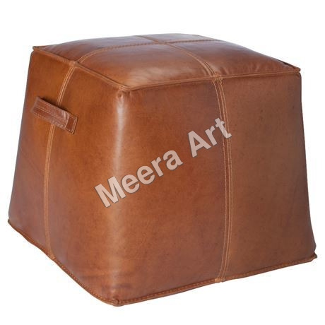 Leather Pouf