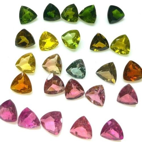 4mm Multi Tourmaline Faceted Trillion Loose Gemstones