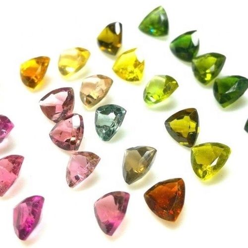 5mm Multi Tourmaline Faceted Trillion Loose Gemstones