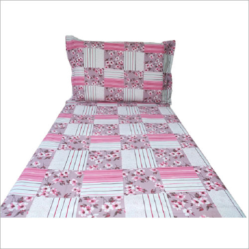 Multicolor 55X90 Abc Printed Pure Cotton Single Bedsheet With 1 Pillow Cover