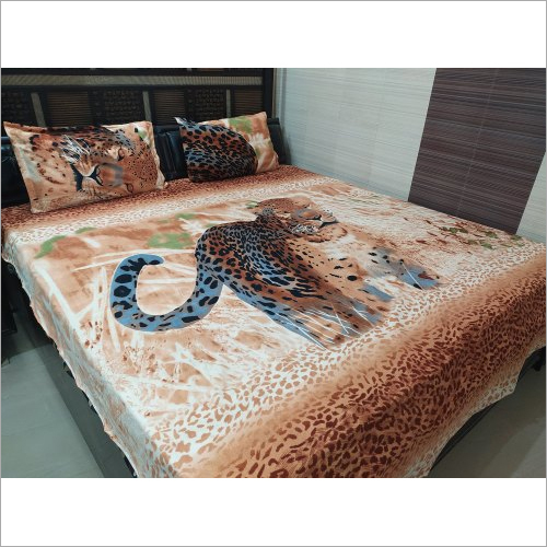 Multicolor Warm Velvet Queen Size Double Bedsheet With 2 Pillow Covers