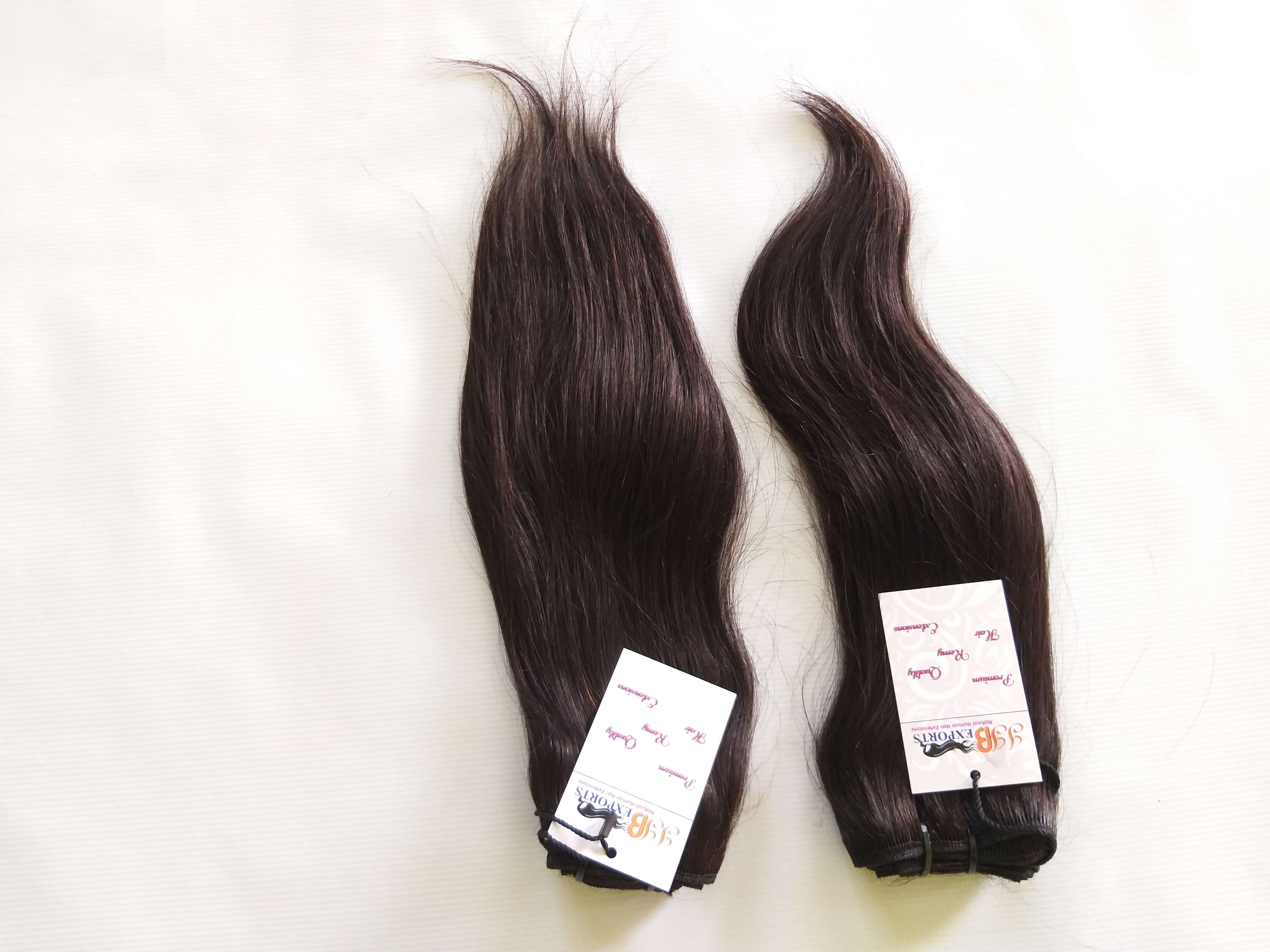 Indian Raw Single Drawn Wefted Tangle Free Natural Straight Human Virgin Hair Bundles