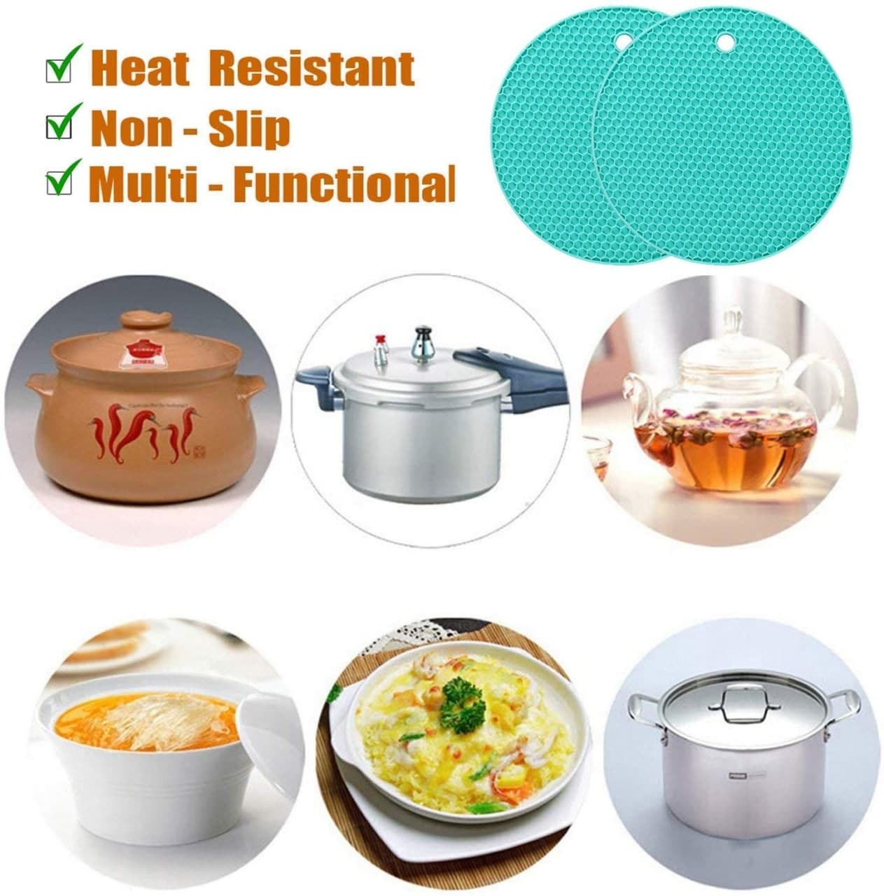 Silicone Trivets Mat (Set Of 4)