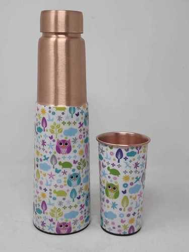 Printed Copper Bottle With Glass