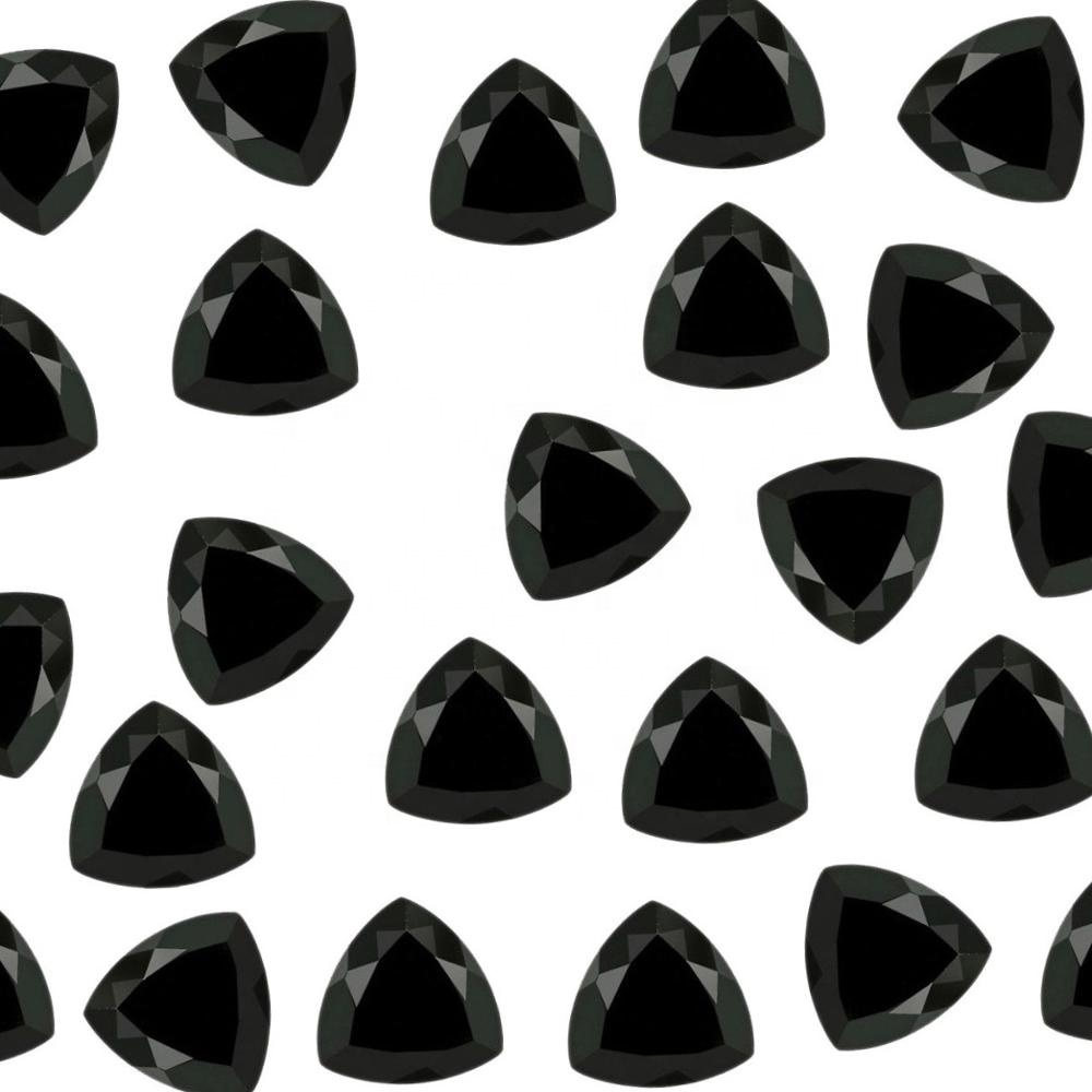 4mm Black Spinel Faceted Trillion Loose Gemstones