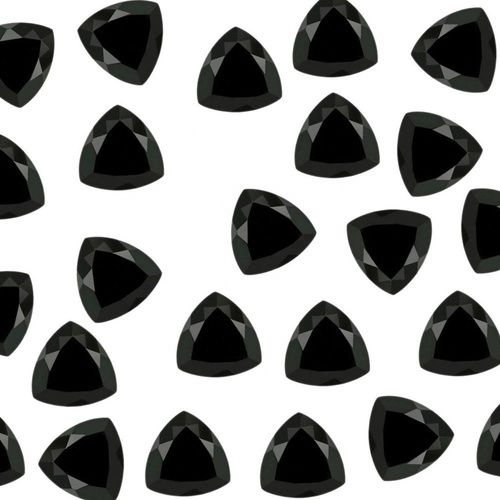 6mm Black Spinel Faceted Trillion Loose Gemstones