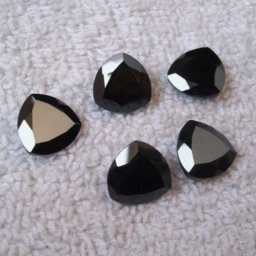 8mm Black Spinel Faceted Trillion Loose Gemstones