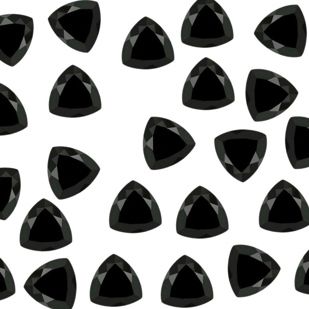 8mm Black Spinel Faceted Trillion Loose Gemstones