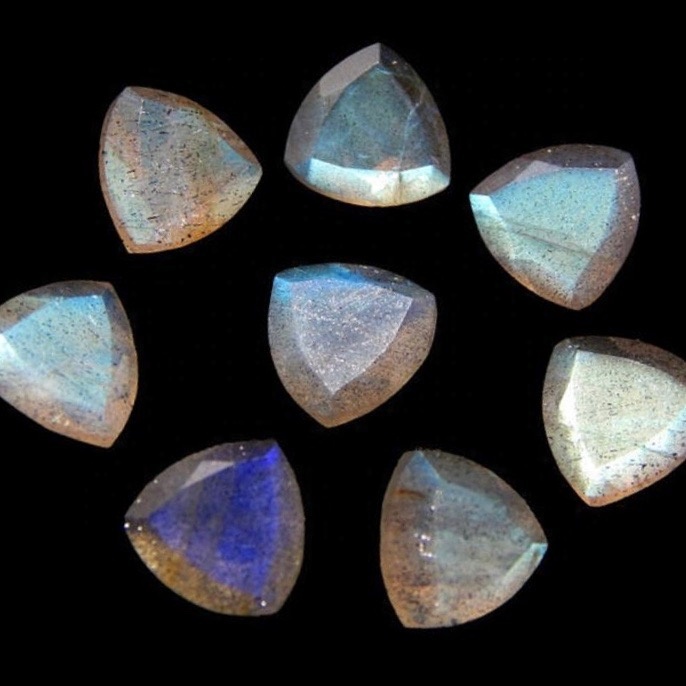 5mm Labradorite Faceted Trillion Loose Gemstones