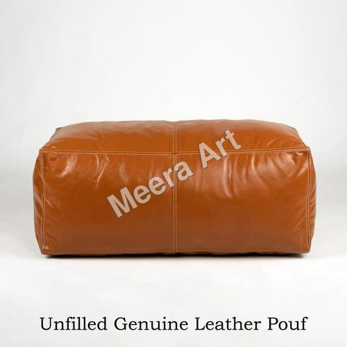 Home Vintage Leather Pouf