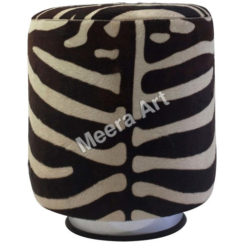 Vintage Home Designer Leather Pouf