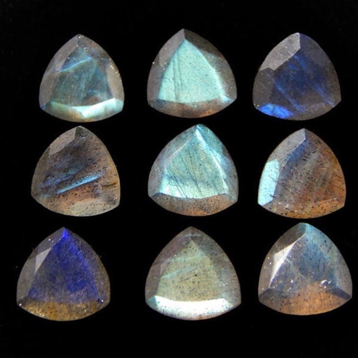 8mm Labradorite Faceted Trillion Loose Gemstones