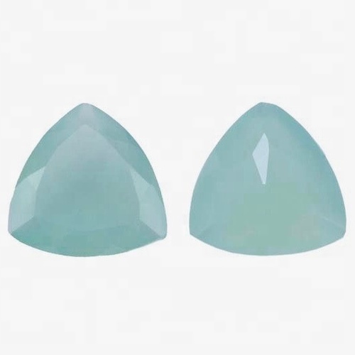 10mm Aqua Chalcedony Faceted Trillion Loose Gemstones