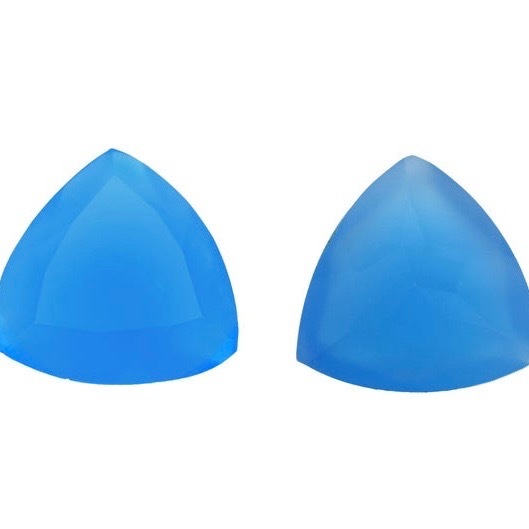 11mm Blue Chalcedony Faceted Trillion Loose Gemstones