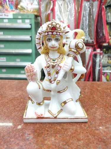 Lord Hanuman Marble Murti - Color: Multi-Color Finish