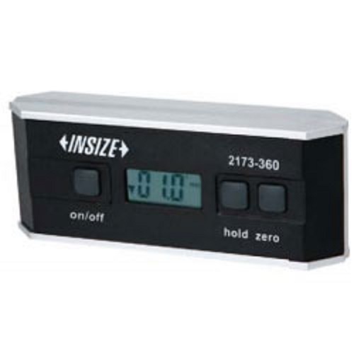 INSIZE 2173-360 Digital Level And Protractor - Aluminum Frame, 0-360 Range, 0.1 Resolution | Magnetic Bottom, Long Life, Corrosion Resistance