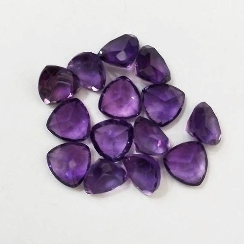 6mm African Amethyst Faceted Trillion Loose Gemstones