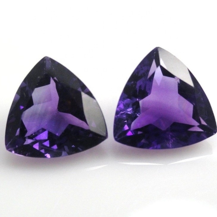 7mm African Amethyst Faceted Trillion Loose Gemstones
