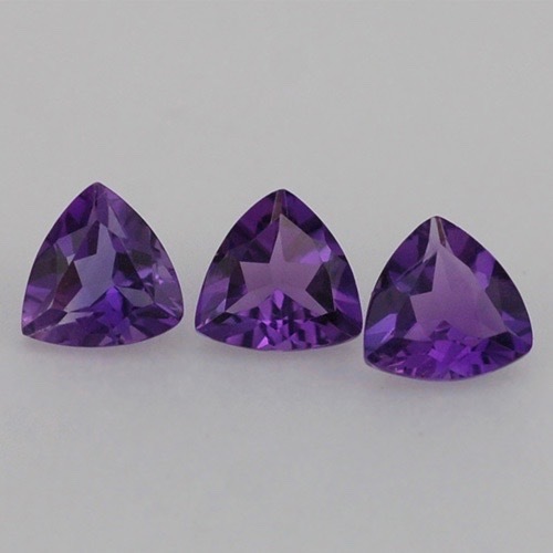 8mm African Amethyst Faceted Trillion Loose Gemstones