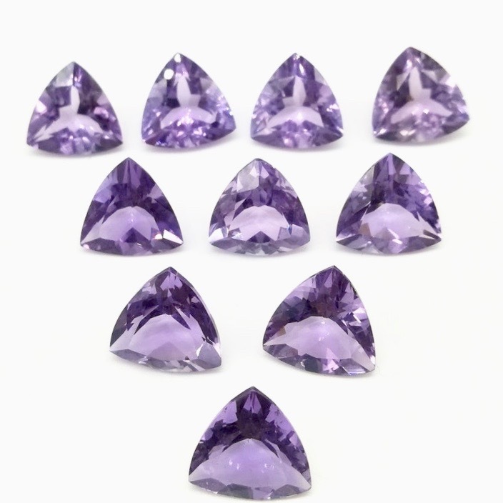 5mm Brazil Amethyst Faceted Trillion Loose Gemstones