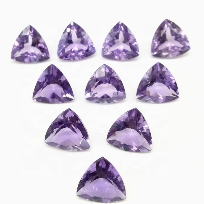 12mm Brazil Amethyst Faceted Trillion Loose Gemstones