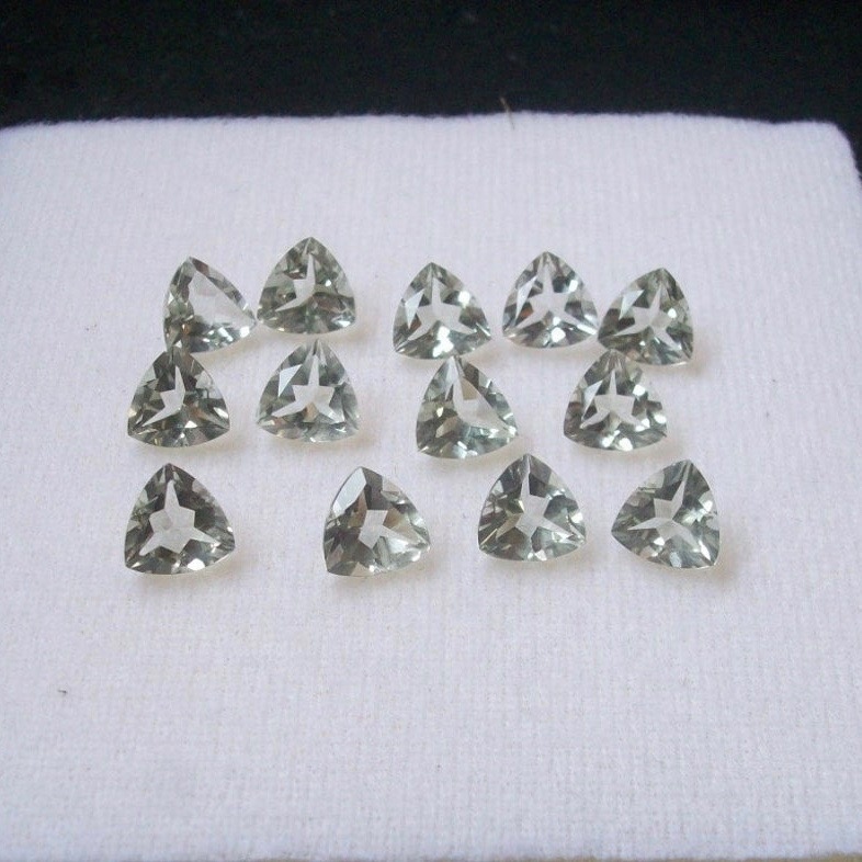 5mm Green Amethyst Faceted Trillion Loose Gemstones