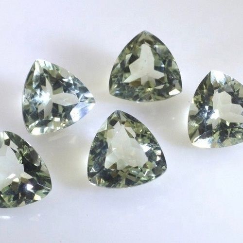 8mm Green Amethyst Faceted Trillion Loose Gemstones