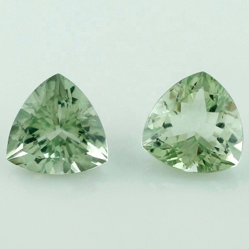 10mm Green Amethyst Faceted Trillion Loose Gemstones