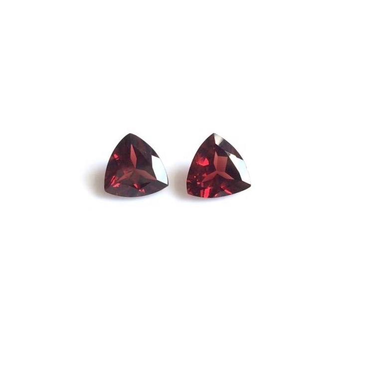 3mm Red Mozambique Garnet Faceted Trillion Loose Gemstones