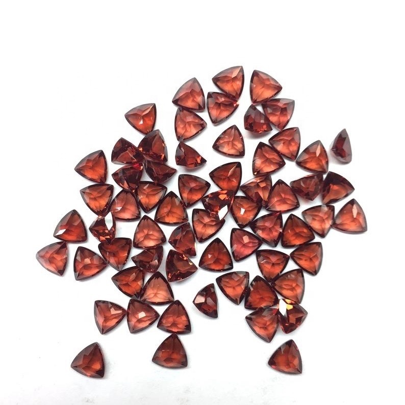 3mm Red Mozambique Garnet Faceted Trillion Loose Gemstones