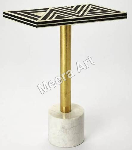 Bone Inlay End Table