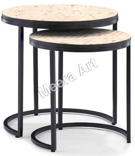 Bone Inlay Nesting Table