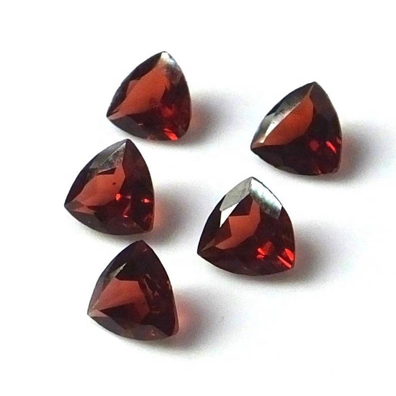 4mm Red Garnet Faceted Trillion Loose Gemstones