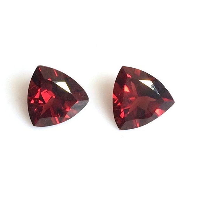 4mm Red Garnet Faceted Trillion Loose Gemstones