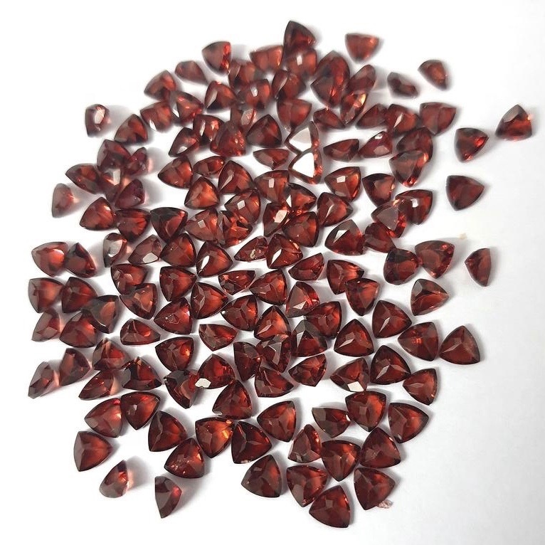 4mm Red Garnet Faceted Trillion Loose Gemstones