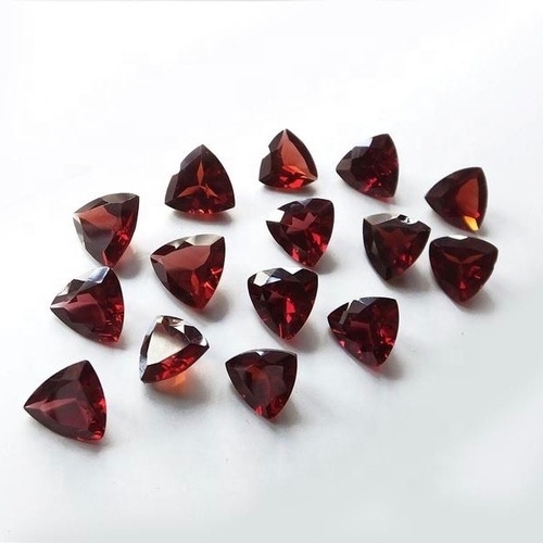 5mm Red Mozambique Garnet Faceted Trillion Loose Gemstones