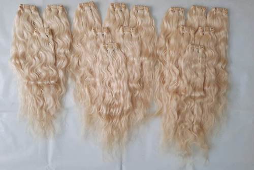 Weaving Raw Wavy Blonde Hair Extensions