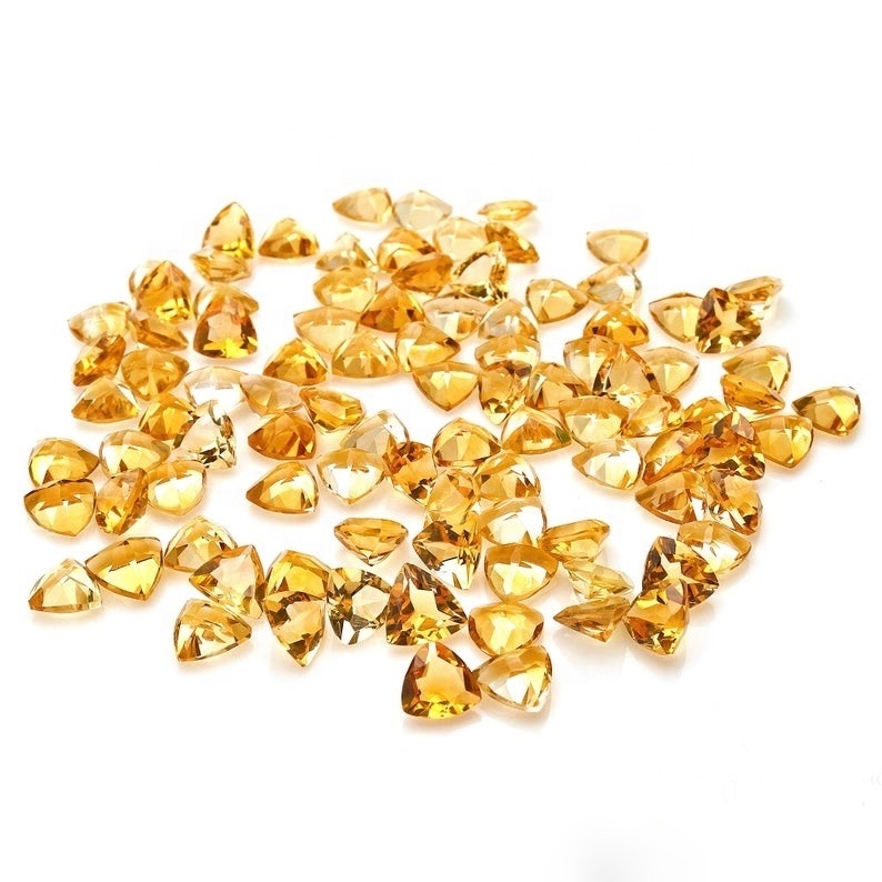 5mm Citrine Faceted Trillion Loose Gemstones