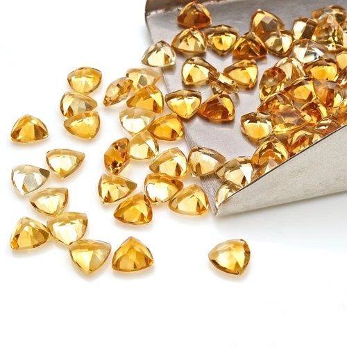 7mm Citrine Faceted Trillion Loose Gemstones