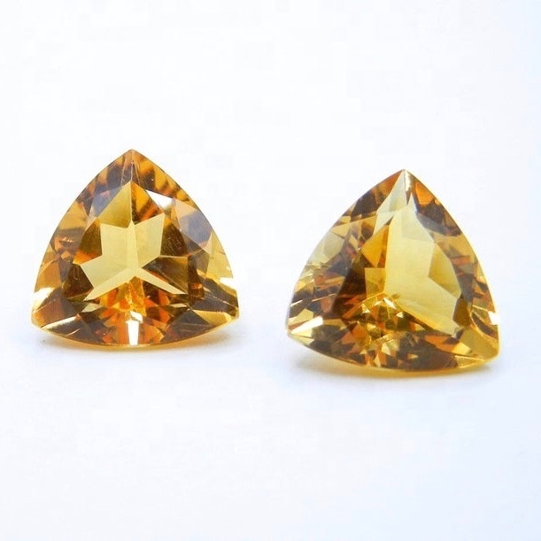 7mm Citrine Faceted Trillion Loose Gemstones