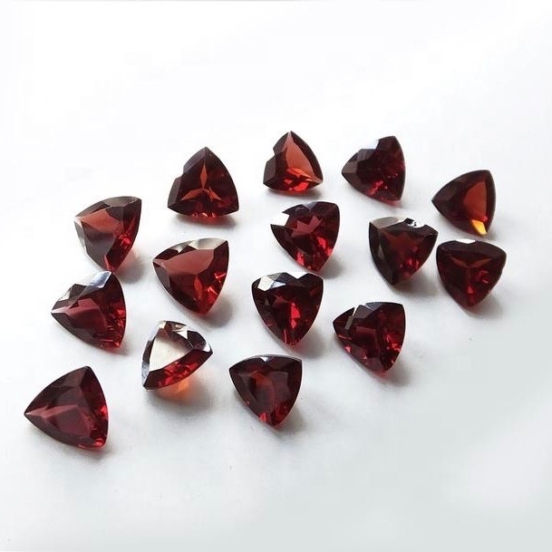 9mm Red Mozambique Garnet Faceted Trillion Loose Gemstones