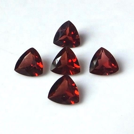 10mm Red Mozambique Garnet Faceted Trillion Loose Gemstones