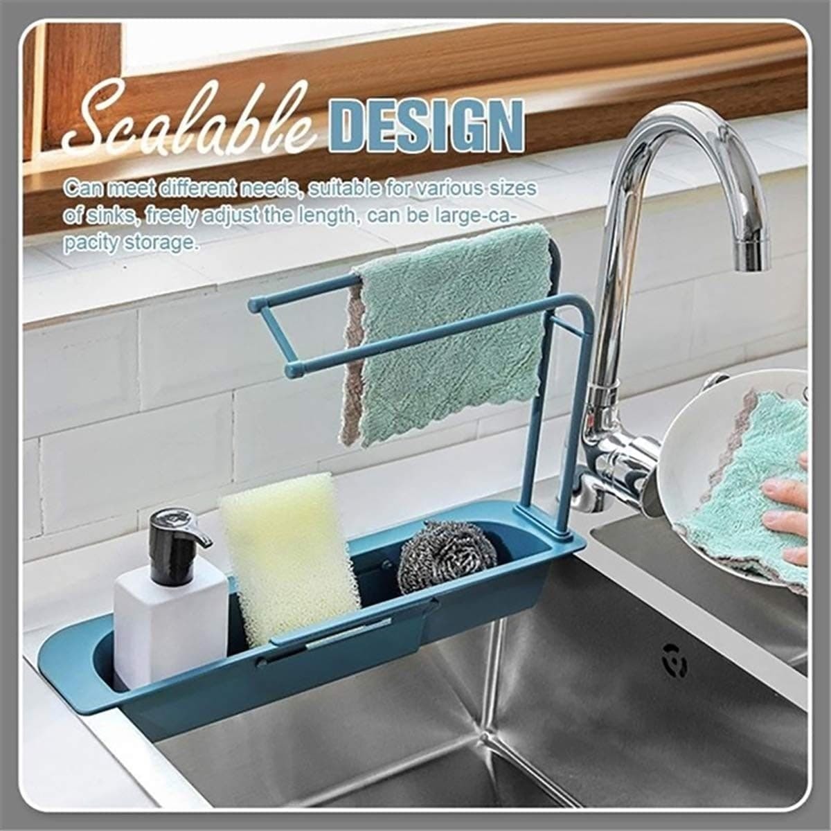 Sink Organizer Holder Dish Cloth Hanger for Kitchen