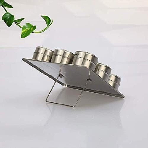 Set of 9 Pc Stainless Steel Magnetic Spice Jar