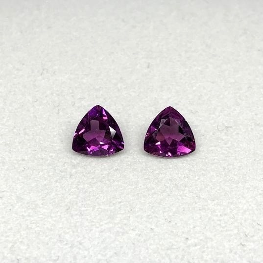3mm Rhodolite Garnet Faceted Trillion Loose Gemstones