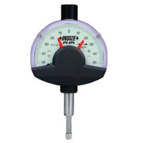 Insize 2881-01 Dial Comparator - Plastic, 3mm Overtravel, White | Jeweled Bearings, Shadow Free Dial Face Cover, Shockproof, Limit Pointers, Initial Measuring Force 1.2N