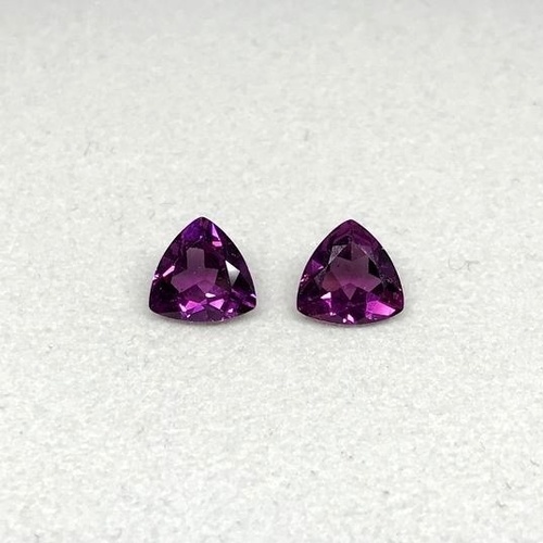 4mm Rhodolite Garnet Faceted Trillion Loose Gemstones