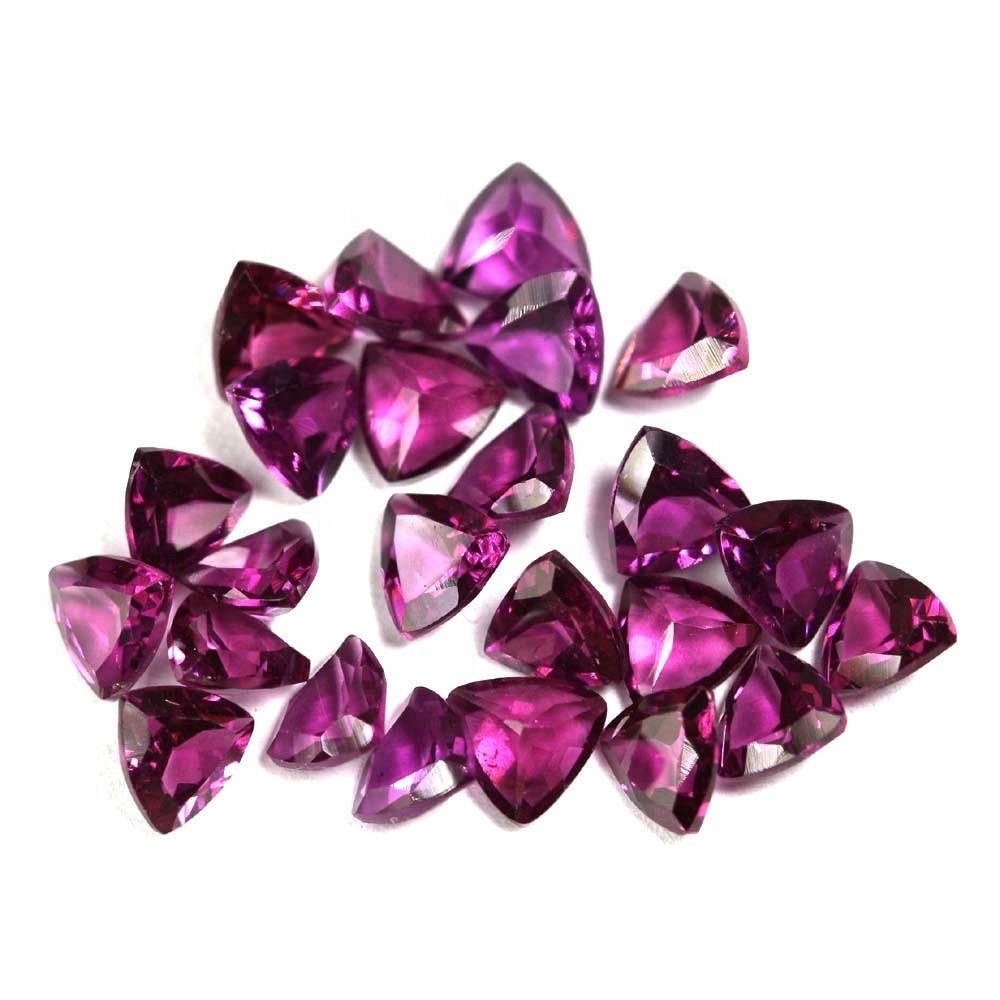 6mm Rhodolite Garnet Faceted Trillion Loose Gemstones