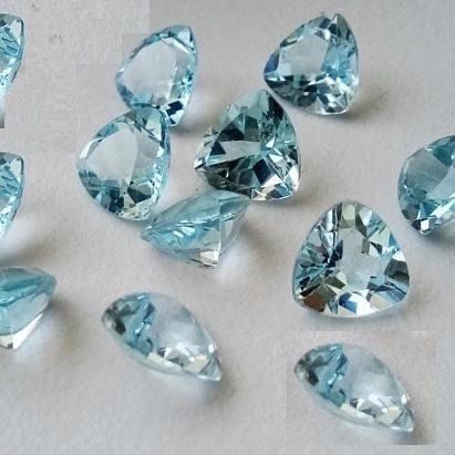 8mm Sky Blue Topaz Faceted Trillion Loose Gemstones