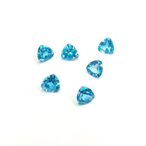 3mm Swiss Blue Topaz Faceted Trillion Loose Gemstones